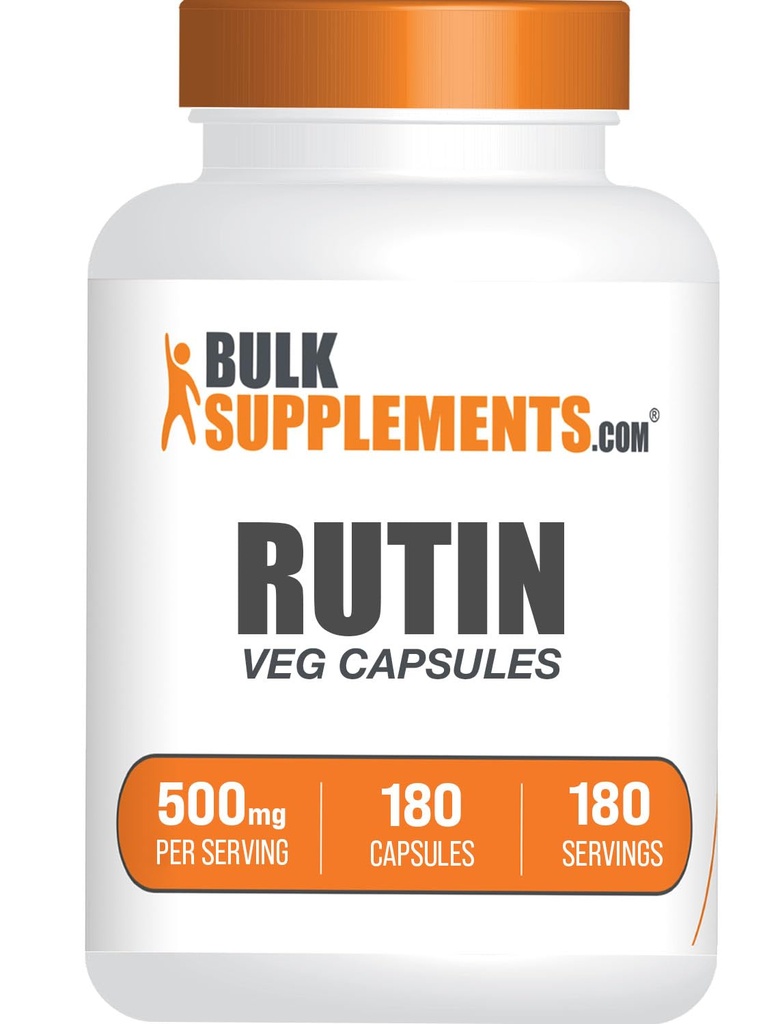BulkSupplements.com Capsules de Rutin 500mg - de Saphora Japonica, Supplément de Rutin, Pilules de Rutin - Supplément antioxydants - Sans végane et sans gluten, 1 Capsule par portion, 180 Capsules de Veg