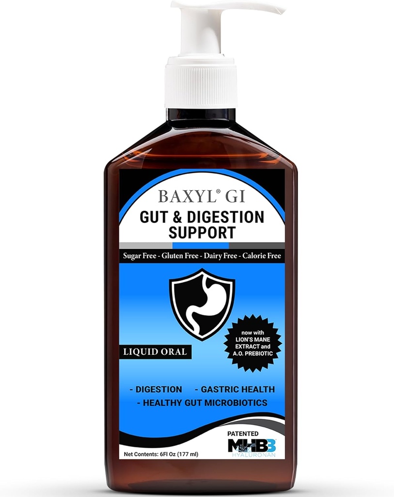 BAXYL® GI - Verdauung, Verdauungshilfe & Stomach Relief - GERD (Acid Reflux), IBS, Crohn's - (gemalte Formel, Bio, Vegan, Made in USA) | 36 Day Supply - 6 Fl oz
