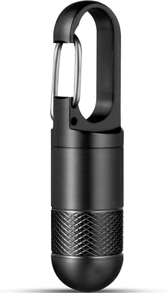 Micro Pille Halter Schlüsselanhänger Titan Pille Case für Geldbeutel kleine Pille Container Reisen Schwarz Pille Box Medizin Flasche Organizer für Vitamin Fish Oil Supplement