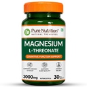 Pure Nutrition Magnesium L Threonate Supplement – 30 Tablets | Magnesium Supplement Suports Relaxation & Better Sleep | Enhances Memory, Cognitive Function & Brain Health