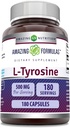 Formules étonnantes L-Tyrosine Amino Acid Supplément de 500 Mg par portion de 180 capsules