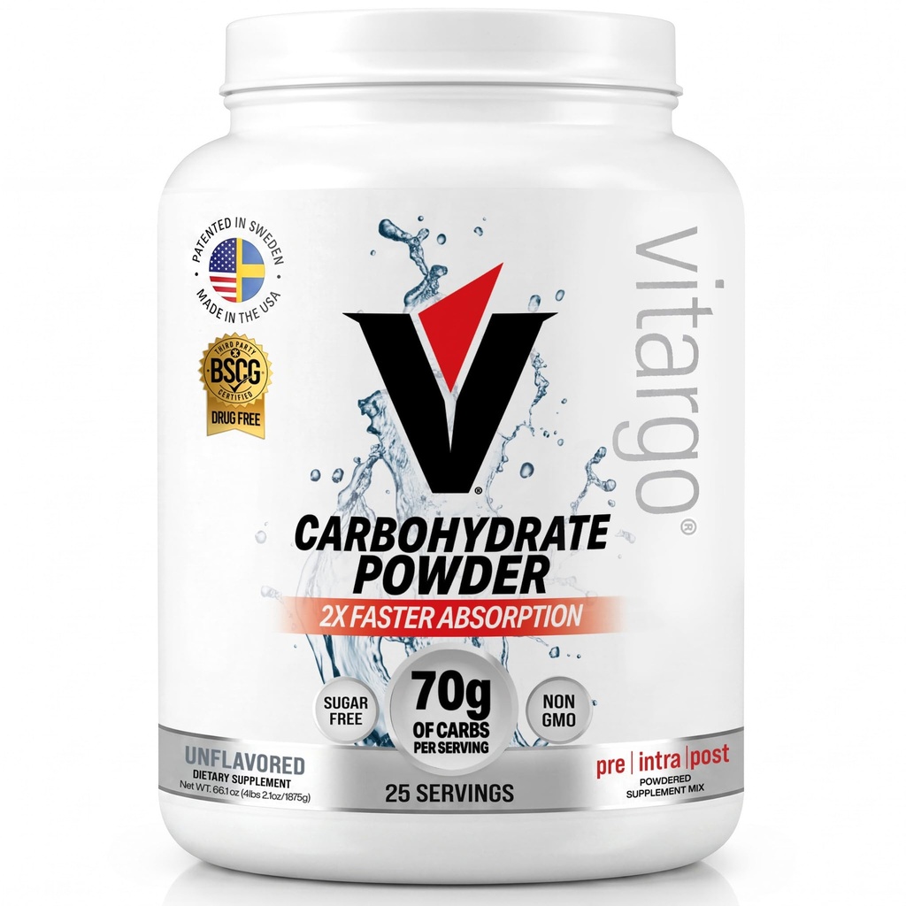Vitargo Kohlenhydrat-Pulver, 2X schnellere Absorbierung, 4.4 LB-Platte, Pre, Intra & Post, Sugar-Free Complex Carb Powder for Recovery, Endurance & Muskelaufbau, Made in USA