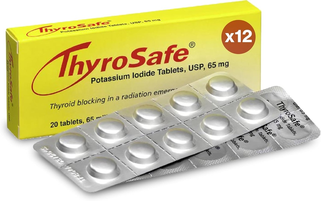 65mg Kaliumjodid Tablets (240 Pack) - Schützt Ihre Schilddrüse vor nuklearer Strahlenbelastung