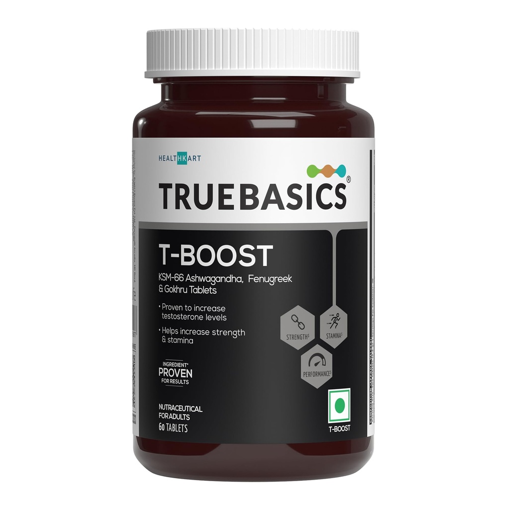 TrueBasics T-Boost, Testosterone Supplement for Men, 60 Tablets
