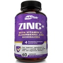NutriFlair Zinc 50mg - avec vitamine C, Elderberry, Echinacea Purpurea Extract, Zinc Oxyde - Comparer avec le picolinate, Citrate, Oxyde - Complete Immune Formule de soutien pilules avec 4 Immune Défense