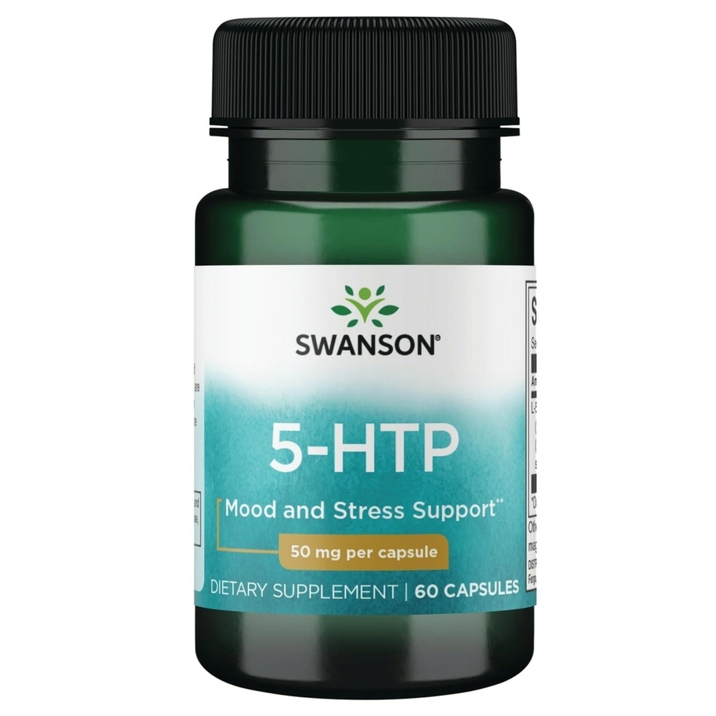 Swanson Premium Aminosäure 5-Htp - Extrastärke - 50 Milligramme 60 Kapseln