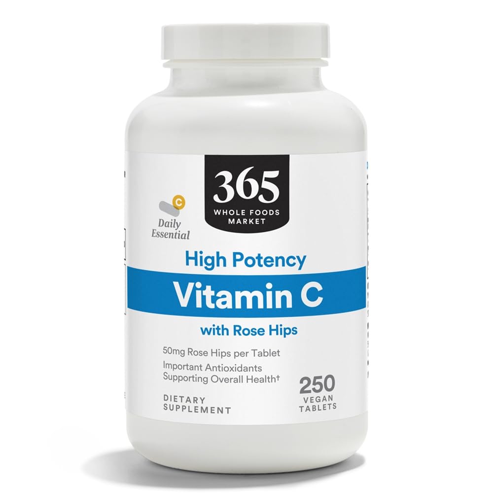 365 von Whole Foods Market, High Potency Vitamin C mit Rose Hips, Vegan, 250 Tabletten