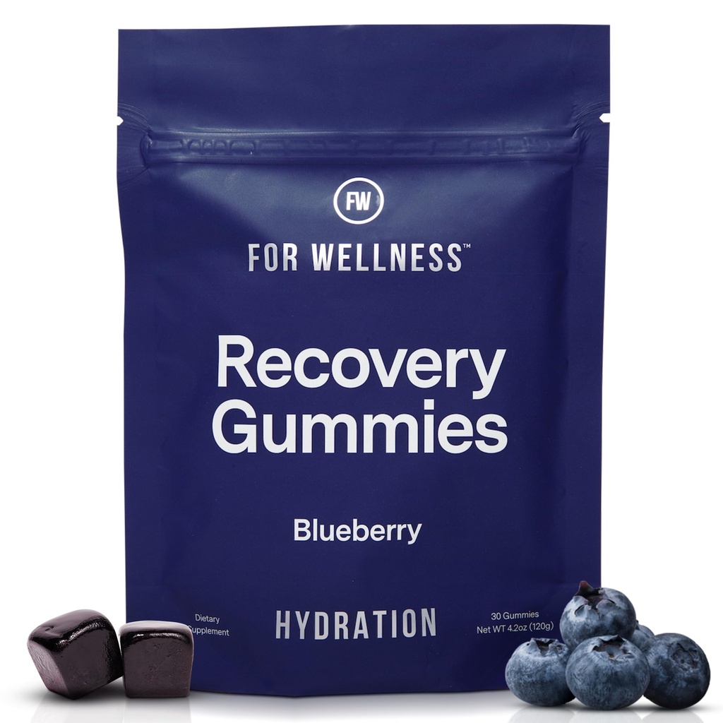 Pour la récupération de bien-être Gummies Hydrate de bleuets et suppléments antioxydants pour l'hydratation, l'énergie et la performance après l'entraînement