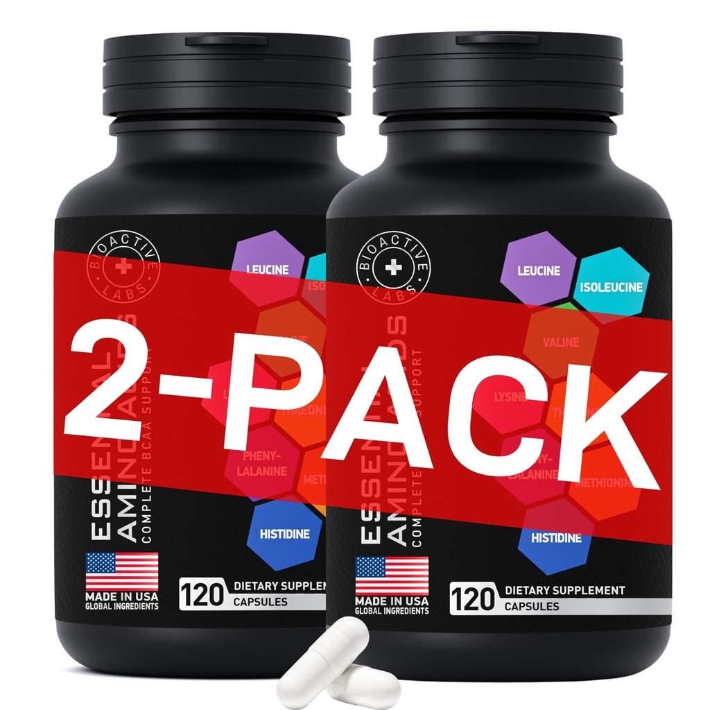 Complexe d'acides aminés essentiels pour les hommes et les femmes - Formule de puissance d'entraînement avancée et de récupération - Vegan BCAA Amino Acid Supplement with All 9 Branch Chain Essential Aminos - 240 Keto Friendly EAA BCAA Pills