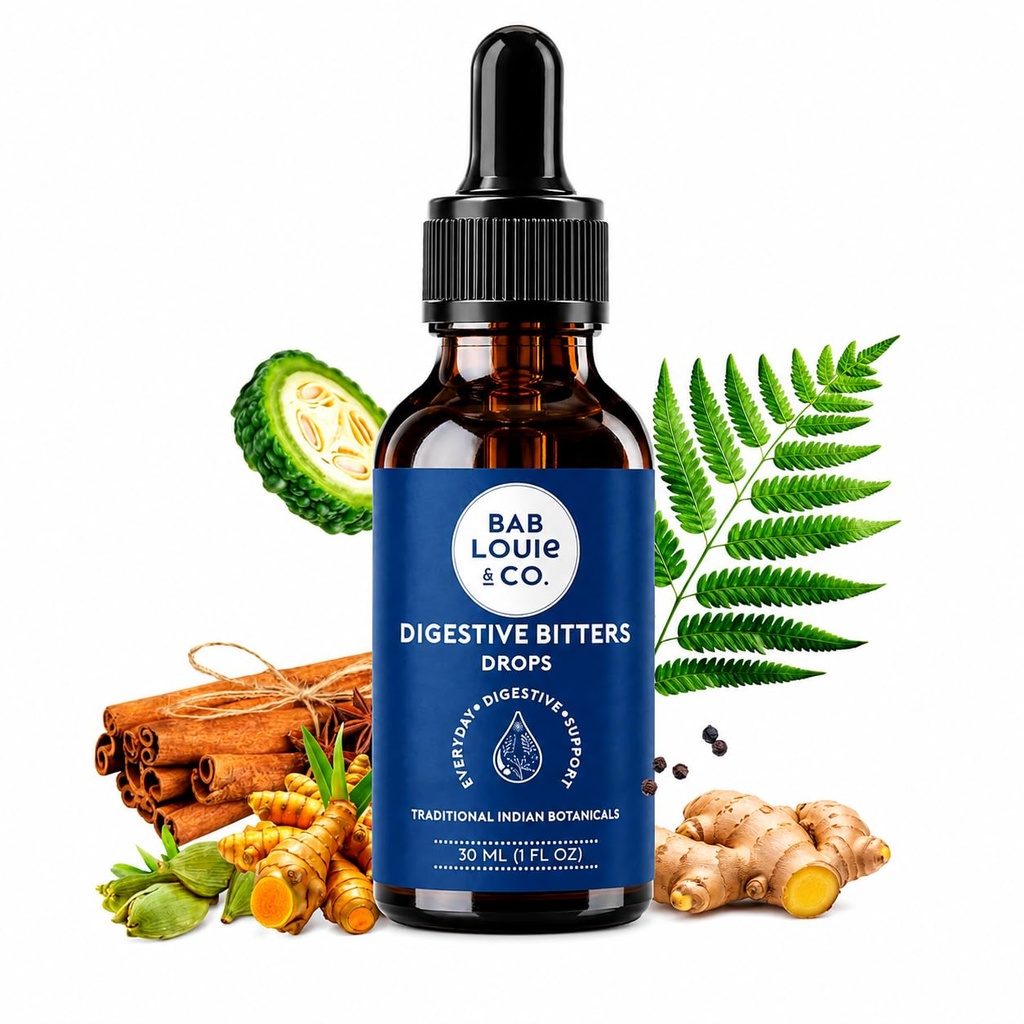 Bablouie Botanicals Digestive Bitter Drops | Supports Everyday Digestion & Post-Meal Comfort | Bitter Root & Indian Spice Extract | Non-Alcoholic | 30 ml (20–40 Day Supply)