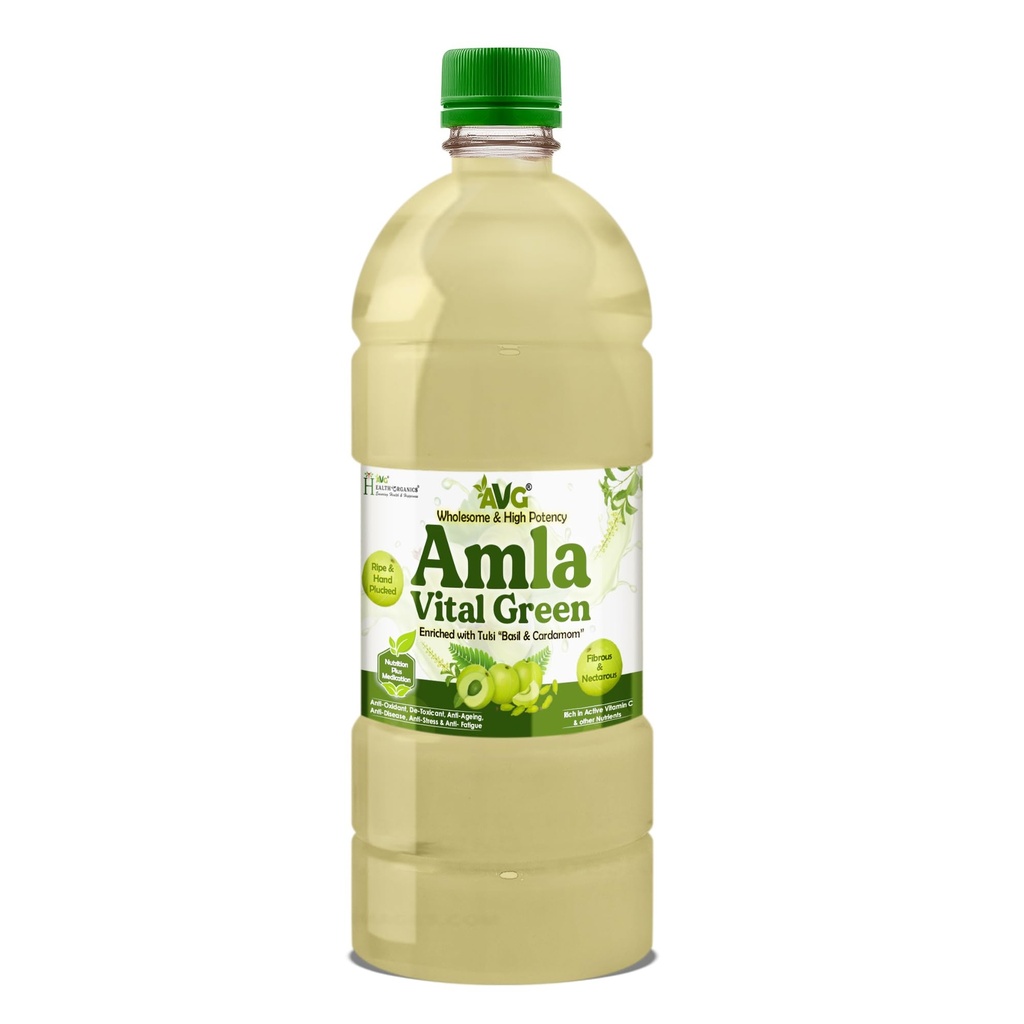 AVG Amla Vital Green 1000ml | Fresh Green Amla Juice | Ayurvedic Immunity Booster | Liver Detox | Rich in Vitamin C & Antioxidants | Supports Healthy Skin & Hair