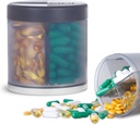 Extra große Ergänzung Organizer mit 4 Komponenten einfache offene Pillenspender Monatliche Medizin Vitamine Organizer Speicher Pillen Flaschen,Gray