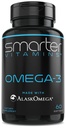 SmarterVitamines Omega 3 Huile de poisson, Saveur de fraise, Sans Burp, Sans goût, 2000mg, DHA EPA Triple Strength, Fabriqué avec AlaskOmega®