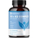 Reine Mikronährstoffe Vitamin D3 K2 Supplement | MK7 100mcg, D3 5000 iu, Calcium + BioPerine | Muskel- und Knochengesundheit, Herz-, Immunitäts- und Energieunterstützung | Vegan | 60 Kapseln
