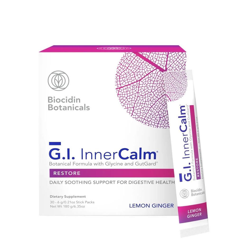Bio-Botanical Research Biocidin Drink Mix - GI InnerCalm - Unterstützung Verdauungsgesundheit, GI Detox, Gesunde Stimmung und Sinn der Entspannung - beruhigende Formel mit Glycin & No Glutamine (30 Sticks)