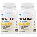 Puregen Labs Tongkat Ali Extrait 200 à 1 pour les hommes, 1020mg par portion, [High Potency] Total 240 capsules - Soutien de la santé des hommes avec 20mg Tribulus Terrestris.