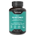 Naturalis Vegan Vitamin D3+K2 von Algae | 5000 IU D3 mit 120mcg MK7 | Vegan Society Certified,Sustainable Sourced,Better Than Animal Derived | Better Support for Bone & Immune Health* | 60 Softgels