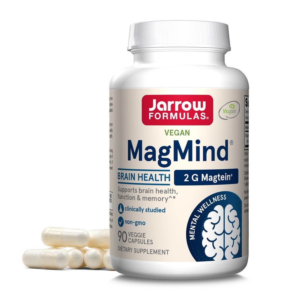 Formules Jarrow Alpha GPC 300mg Soutien de la fonction cérébrale et MagMind Magnésium Capsules de santé cérébrale