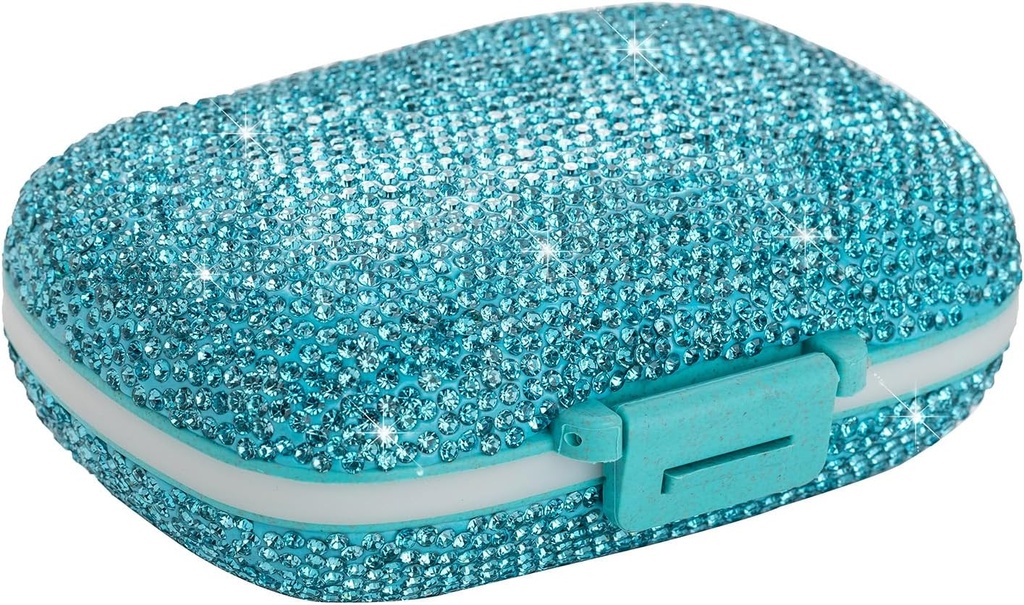 Reise Pille Container Medizin Organizer Tägliche Reinigung Pille Fall Süße Pille Vitamin Box Kleine Tasche Pille Halter Mini Pille Organizer für Supplement(blau)