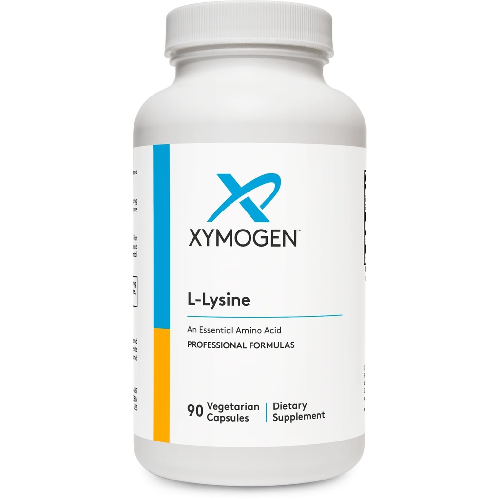 XYMOGEN L-Lysine 1000mg Kapseln - Aminosäure-Ergänzung zur Unterstützung Synthese von Kollagen, bietet Balance zu einer hohen Aufnahme von Arginin (90 Kapseln)