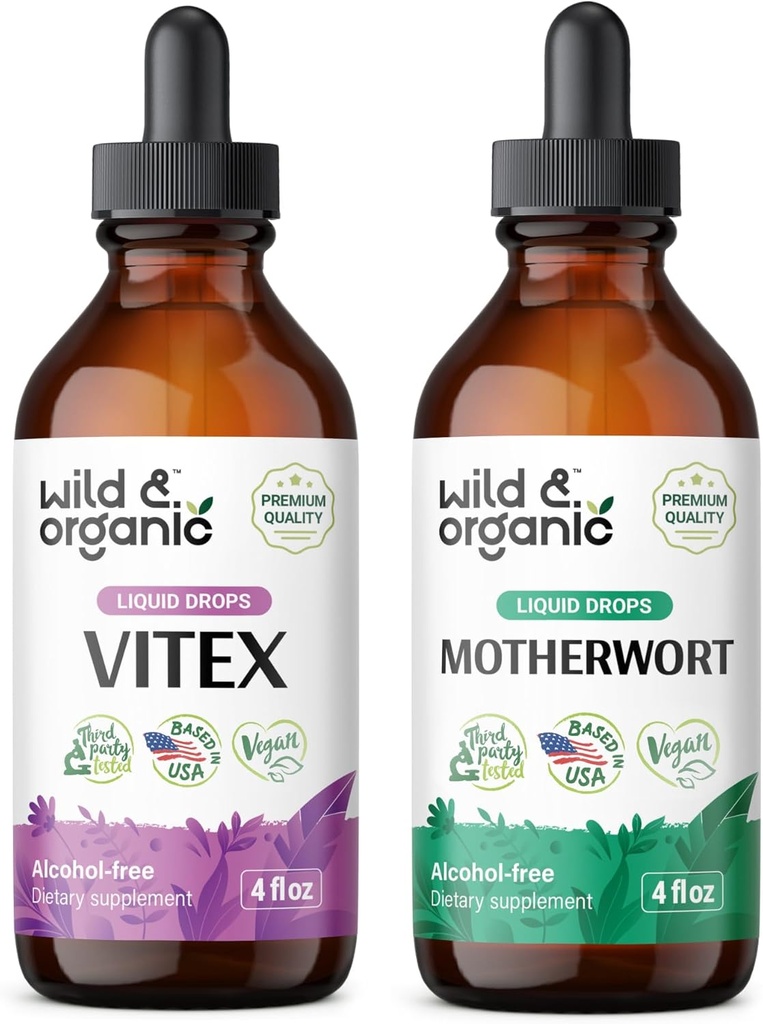 Wild & Organic Vitex Tinkture 4 fl oz & Mutterwort Tinktur 4 fl oz