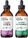 Wild & Organic Vitex Tinkture 4 fl oz & Mutterwort Tinktur 4 fl oz