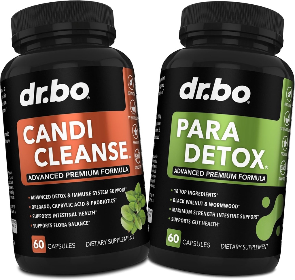 Candi Cleanse & Intestine Detox-Supplement Pillen - Extra Strength Probiotic Cleanser mit Darmflora Gut-Support - Natürliche pflanzliche Oregano, Caprylic Acid, Wormwood & Black Walnut