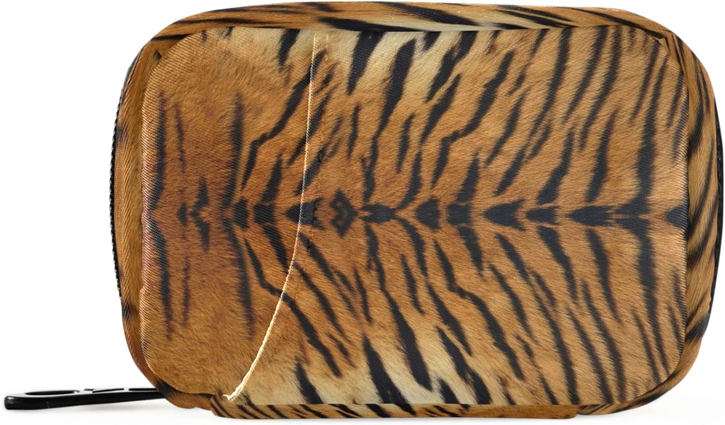 Tier Tiger Druck Pille Box 7 Tage Pille Fall Reisen Pille Organizer Tasche mit Reißverschluss Tragbare Wöchentliche Tasche Kompakte Größe für Vitamin Supplement Halter