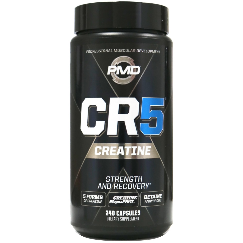PMD Sports CR5 Professional Creatine Complex - Verbesserte Erholung, Reduzieren Soreness, Lean Muscle Maß Gainer - Power 5 Creatine Blend für Stärke, Ausdauer und Erholung (240 Creatine Capsules)