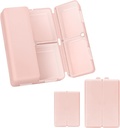 FYY 2 Pcs Daily Pill Organizer, 7 Komponenten Tragbare Pille Fall Reise Pille Organizer,[Folding Design] Pille Box für Geldbeutel, um Vitamine zu halten, Kaffee Leberöl, Ergänzungen und Medikamente-Pink
