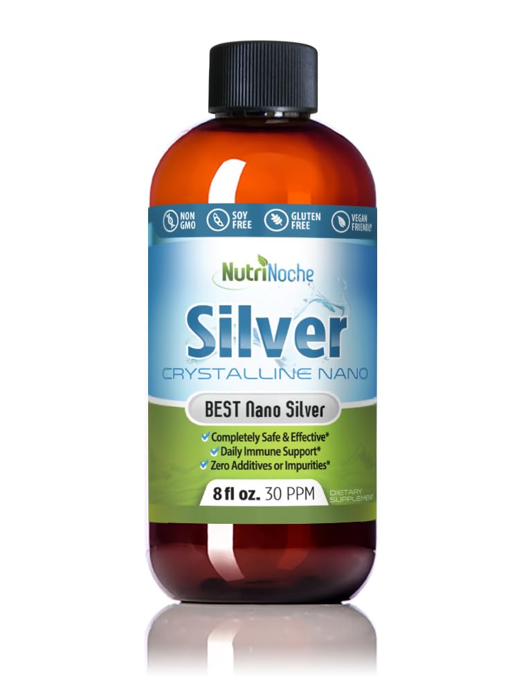 NutriNoche Colloidal Silver Liquid - Premium Silber für Immununterstützung - Organic Plata Coloidal para Tomar - 99,99% Ultra Pure Nano Partikel für optimale Absorption - 30 ppm 8 oz