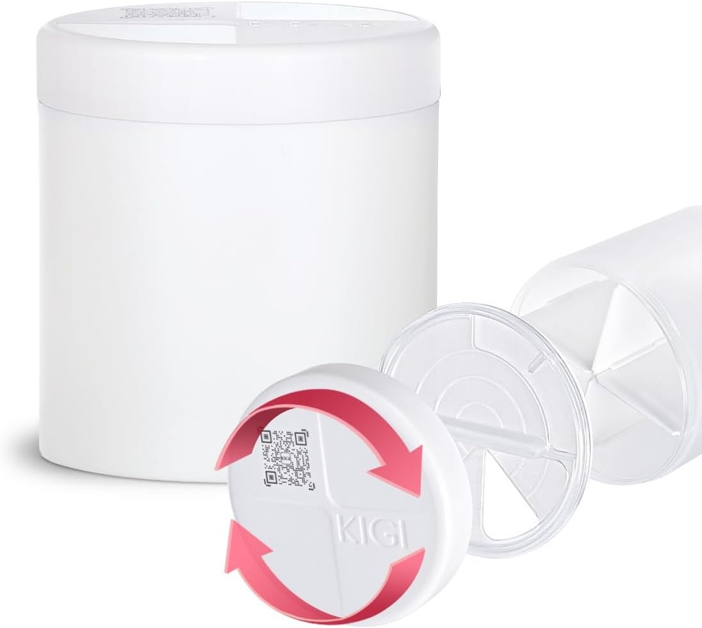 Extra große Ergänzung Organizer mit 4 Komponenten einfache offene Pillenspender Monatliche Medizin Vitamine Organizer Speicher Pillen Flaschen, Weiß