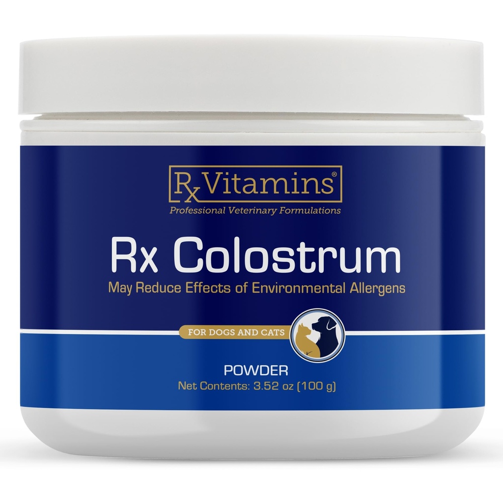 Rx Vitamins Colostrum für Hunde & Katzen - Ganz Bovine Colostrum Pulver - Cat & Dog Supplement Ideal Immununterstützung, fördert Verdauungs- und Allergieunterstützung - 3.52 Unze (100g)
