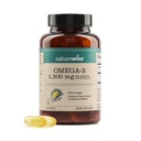 NatureWise Ultra Omega 3 Fish Oil 2200 mg - Triglycerid Form - Lemon Flavor - Wild-Caught Fish Oil + EPA & DHA - Unterstützt Brain & Heart Health - Burpless, Non-GMO - 60 Softgels[1-Month Supply]