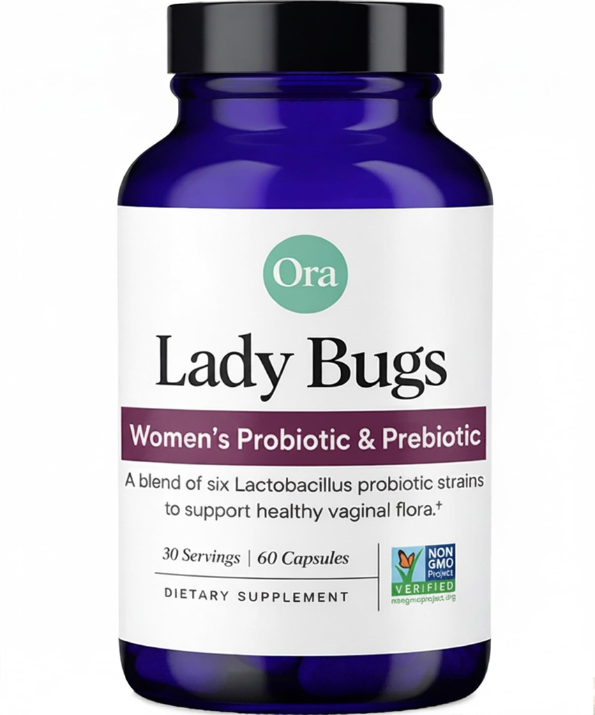 Ora Prébiotiques et probiotiques biologiques pour les femmes - Lactobacillus pour la santé vaginale et le soutien Candida, contient 16 milliards CFU, 6 souches - 1 mois d'approvisionnement, 60 capsules de Probiotique végétalien