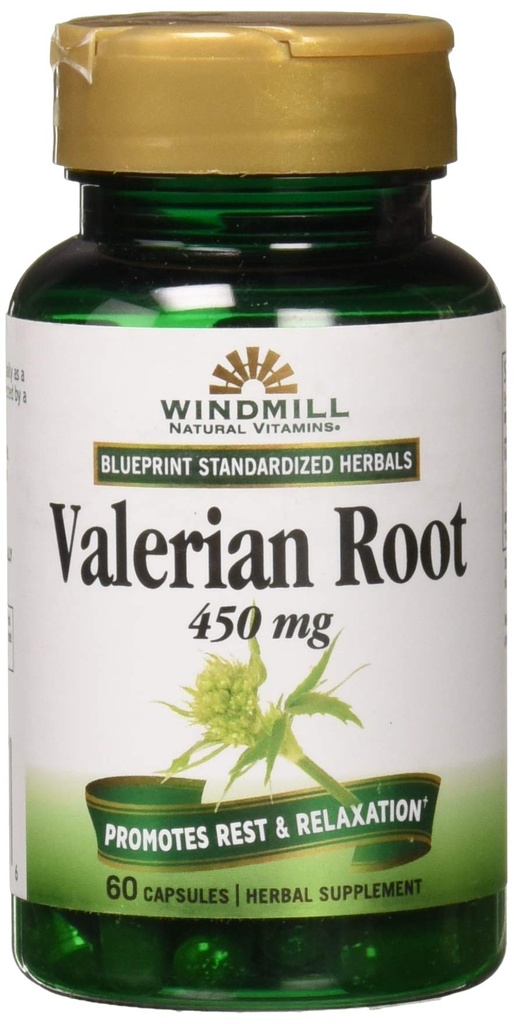 La racine valériane 450mg Extrait 60 Caps par moulin à vent