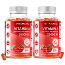 Vitamatic Sugar Free Vitamin A 25000 IU Gummies (Retinyl Palmitate) - Natürliche Erdbeer-Flasche - 120 Pectin Based Gummies (2 Flaschen)