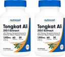 Nutricost Tongkat Ali 1 000 mg, 60 capsules (2 bouteilles) - 30 portions par bouteille, capsules de légumes, non-OGM, sans gluten
