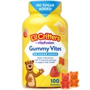 Vitamine Gummy sans sucre ajouté chaque jour Multivitamine Gummy pour les enfants 2+ ans, Vitamine C, D3 pour les immunes, fraises et oranges, 100 Gummes