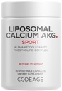 Codeage Liposomal Kalzium AKG Supplement - Kalzium Alpha-Ketoglutarat - 2-Monats-Versorgung - Liposomale Lieferung - 1 Kapsel pro Servierung - Non-GMO, Gluten-Free - 60 Kapseln