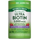 Nature's Truth Biotin 5000mcg. 78 Comprimés à dissolver rapidement.