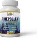 Santé quotidienne Pine Pollen 600mg Sans gluten végétalien Non OGM Vitamines naturelles Superaliments Minéraux Supplément alimentaire 60 capsules - 1 mois d'approvisionnement