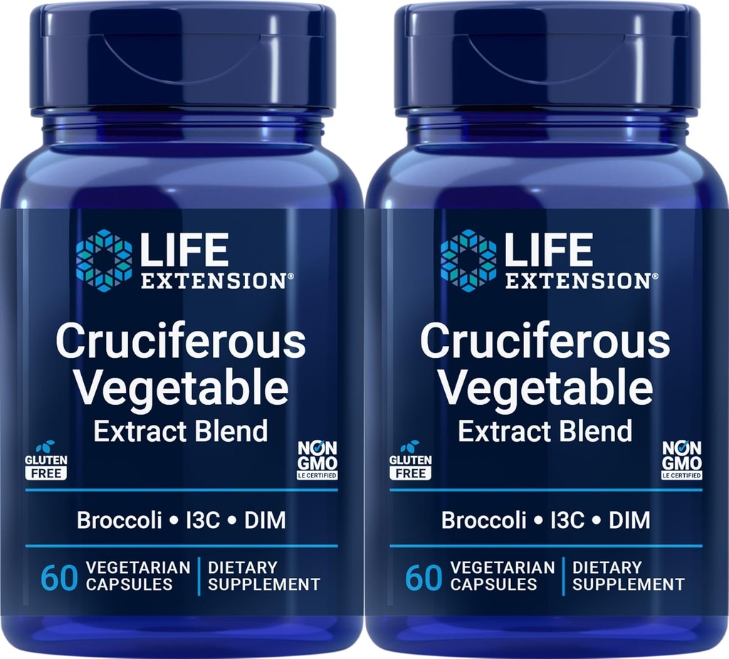 Life Extension Triple Action Cruciferous Légume Extract, 60 Capsules végétariennes (paquet de 2)