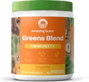 Erstaunliche Gras Green Superfood Immunität: Super Greens Pulver mit Vitamin C, Cordyceps, Rüben Wurzelpulver & Reishi Pilze, Tangerine, 30 Servierungen