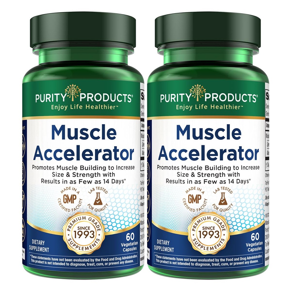 Reinheit Produkte Muskelbeschleuniger 650 mg patentiert & Klinisch getestet Muskelbeschleuniger Mischung aus Ayurvedischen Kräuterextrakten fördert Stärke, Ausdauer + Muskelwachstum - 60 Veg Caps (2)