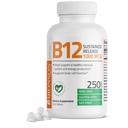 Bronson Vitamine B12 1000 mcg Libération prolongée Comprimés non OGM Premium soutient le système nerveux, la fonction cérébrale saine et la production d'énergie, 250 Compte