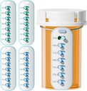Odaro 4 Pack Pill Reminder, Lanyad oder Aufkleber Pill Tracker, Arbeit mit den meisten Flaschen, Wiederverwendbare Medikamente Tracker Ersatz von Vitamin Weekly (7 Tage) Medizin Organizer