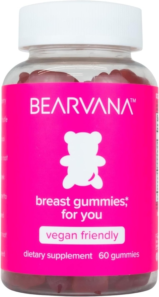 BEARVANA Top-Supportgummis für Frauen | Unterstützung Natürliche Balance und Vertrauen | Fitness-Ergänzung | Essential Vitamins | 9 Kräuter inklusive Fenugreek, Flaxseed, Dong Quai| Berry Flavor | 60 Gummies