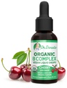 Bio Vitamin B Complex Liquid Drops | B Vitamins Complex Supplement mit B3, B6, B7, B9 & Methyl B12 Tropfen für Erwachsene & Kinder | Vegan Cherry Flavor 1oz | 60 Portionen / 2 Monate Versorgung