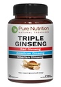 Pure Nutrition Triple Ginseng 650mg.120 Caps. Non OGM